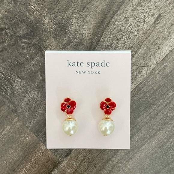 Kate Spade Poppy & Pearl Earrings - Picture 2 of 5